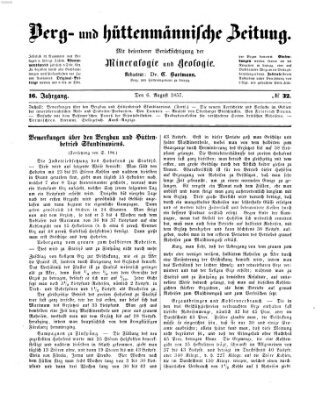 Berg- und hüttenmännische Zeitung Donnerstag 6. August 1857