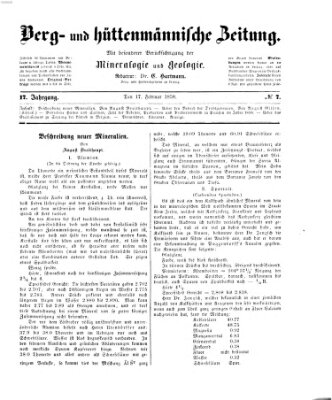 Berg- und hüttenmännische Zeitung Mittwoch 17. Februar 1858