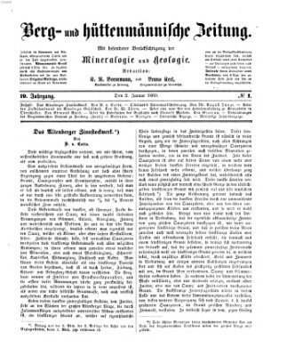 Berg- und hüttenmännische Zeitung Montag 2. Januar 1860