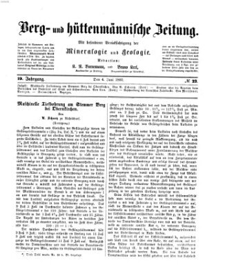 Berg- und hüttenmännische Zeitung Montag 4. Juni 1860