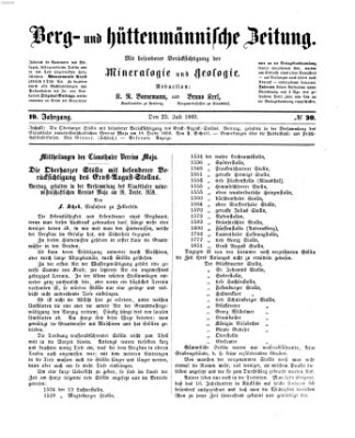 Berg- und hüttenmännische Zeitung Montag 23. Juli 1860