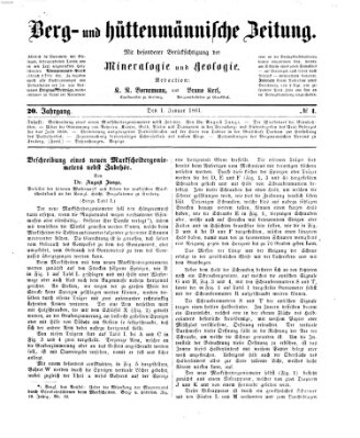 Berg- und hüttenmännische Zeitung Dienstag 1. Januar 1861