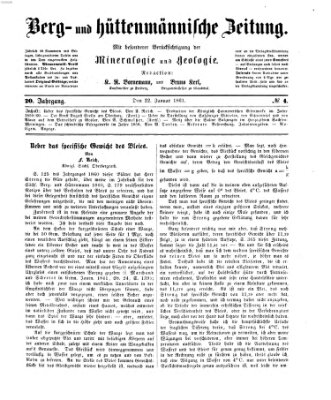 Berg- und hüttenmännische Zeitung Dienstag 22. Januar 1861