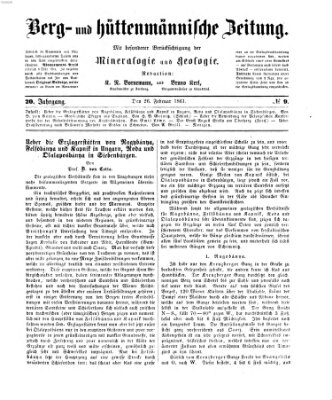 Berg- und hüttenmännische Zeitung Dienstag 26. Februar 1861