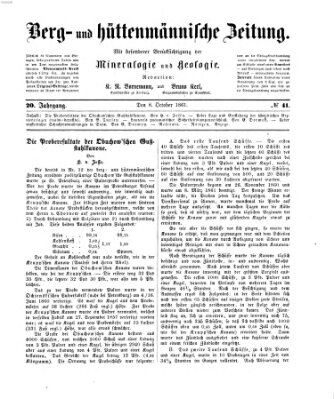 Berg- und hüttenmännische Zeitung Dienstag 8. Oktober 1861