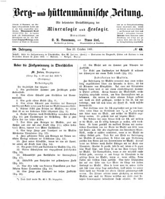 Berg- und hüttenmännische Zeitung Dienstag 22. Oktober 1861