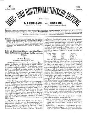 Berg- und hüttenmännische Zeitung Mittwoch 1. Januar 1862
