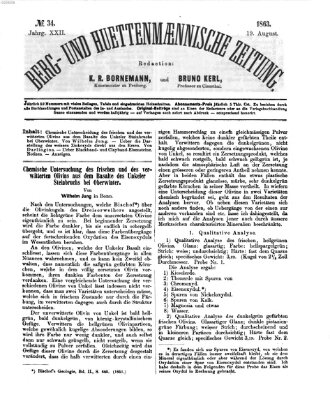 Berg- und hüttenmännische Zeitung Mittwoch 19. August 1863