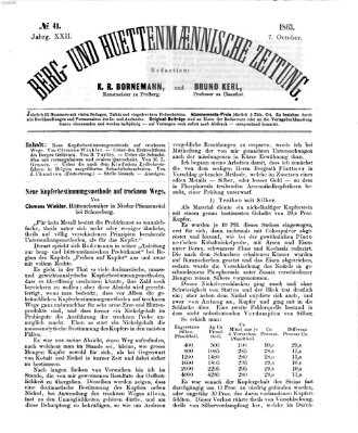 Berg- und hüttenmännische Zeitung Mittwoch 7. Oktober 1863