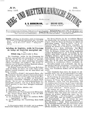 Berg- und hüttenmännische Zeitung Mittwoch 25. November 1863