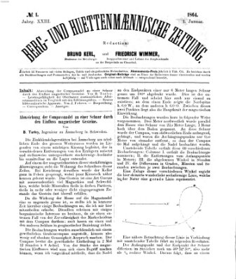 Berg- und hüttenmännische Zeitung Freitag 1. Januar 1864