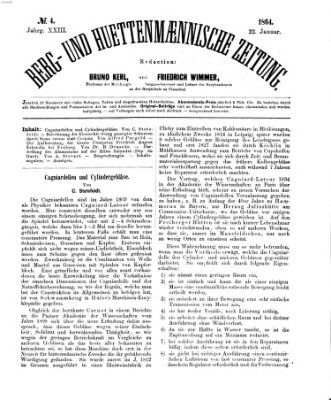 Berg- und hüttenmännische Zeitung Freitag 22. Januar 1864