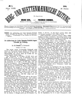 Berg- und hüttenmännische Zeitung Freitag 29. Januar 1864