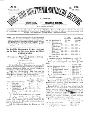 Berg- und hüttenmännische Zeitung Freitag 11. März 1864