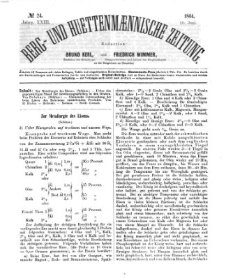 Berg- und hüttenmännische Zeitung Freitag 10. Juni 1864