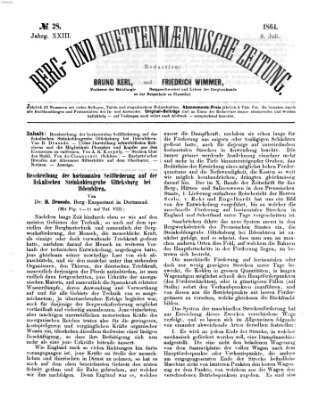 Berg- und hüttenmännische Zeitung Freitag 8. Juli 1864