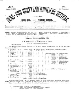 Berg- und hüttenmännische Zeitung Freitag 16. Dezember 1864