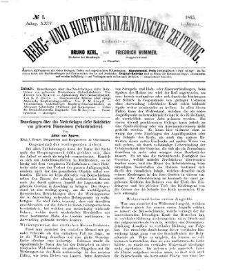 Berg- und hüttenmännische Zeitung Sonntag 1. Januar 1865