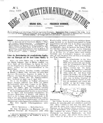 Berg- und hüttenmännische Zeitung Montag 30. Januar 1865