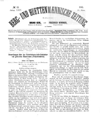 Berg- und hüttenmännische Zeitung Montag 27. März 1865