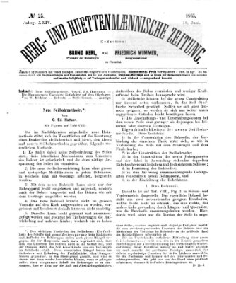 Berg- und hüttenmännische Zeitung Montag 19. Juni 1865
