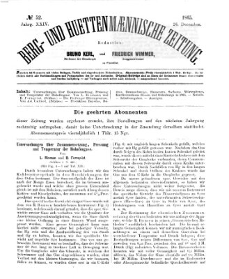 Berg- und hüttenmännische Zeitung Dienstag 26. Dezember 1865