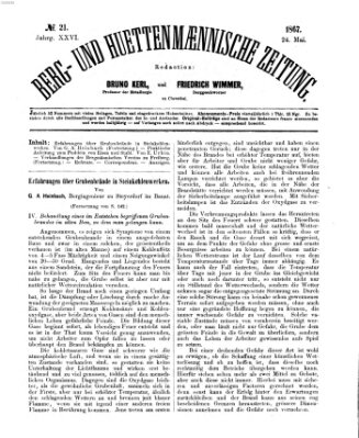 Berg- und hüttenmännische Zeitung Freitag 24. Mai 1867