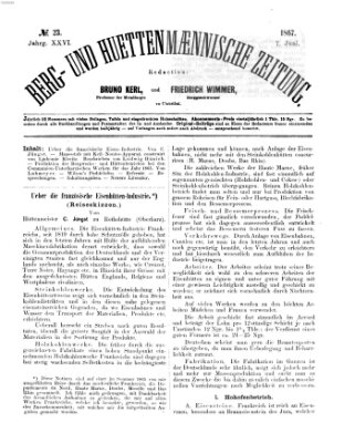 Berg- und hüttenmännische Zeitung Freitag 7. Juni 1867