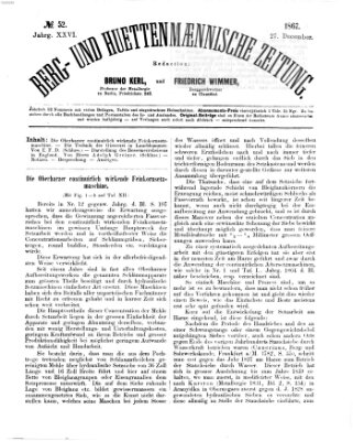 Berg- und hüttenmännische Zeitung Freitag 27. Dezember 1867
