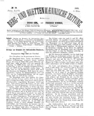 Berg- und hüttenmännische Zeitung Freitag 6. März 1868