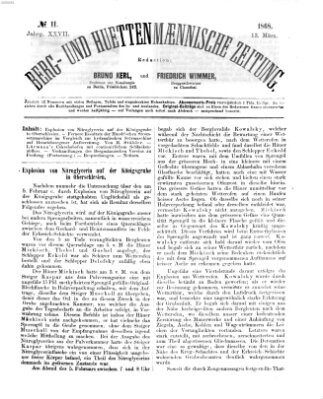 Berg- und hüttenmännische Zeitung Freitag 13. März 1868