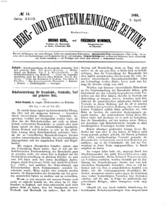 Berg- und hüttenmännische Zeitung Sonntag 5. April 1868
