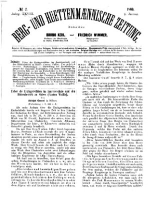 Berg- und hüttenmännische Zeitung Freitag 8. Januar 1869