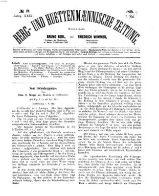 Berg- und hüttenmännische Zeitung Freitag 7. Mai 1869