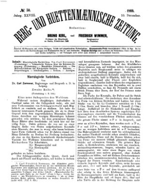 Berg- und hüttenmännische Zeitung Freitag 10. Dezember 1869