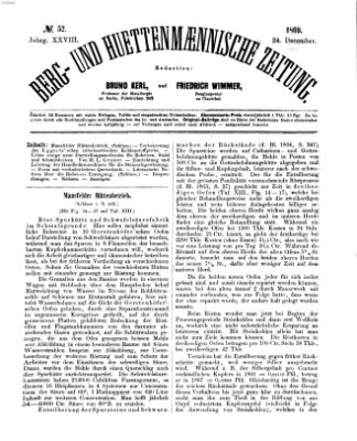 Berg- und hüttenmännische Zeitung Freitag 24. Dezember 1869