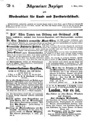 Wochenblatt für Land- und Forstwirthschaft Samstag 8. März 1851