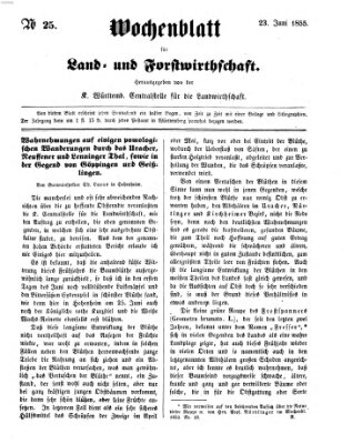 Wochenblatt für Land- und Forstwirthschaft Samstag 23. Juni 1855