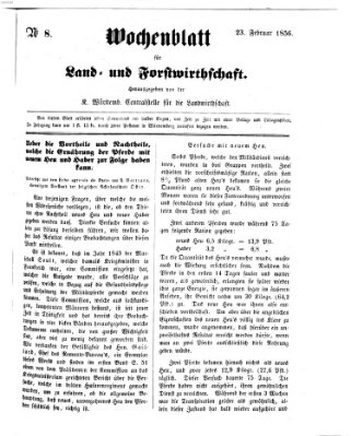 Wochenblatt für Land- und Forstwirthschaft Samstag 23. Februar 1856