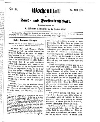 Wochenblatt für Land- und Forstwirthschaft Samstag 12. April 1856