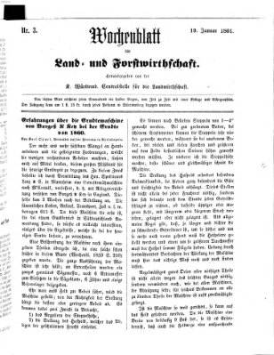 Wochenblatt für Land- und Forstwirthschaft Samstag 19. Januar 1861