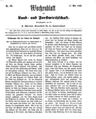 Wochenblatt für Land- und Forstwirthschaft Samstag 17. Mai 1862
