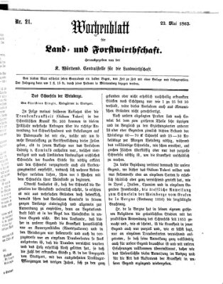 Wochenblatt für Land- und Forstwirthschaft Samstag 23. Mai 1863