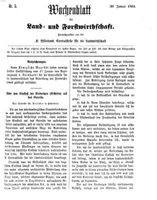Wochenblatt für Land- und Forstwirthschaft Samstag 30. Januar 1864