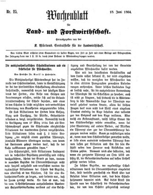 Wochenblatt für Land- und Forstwirthschaft Samstag 18. Juni 1864