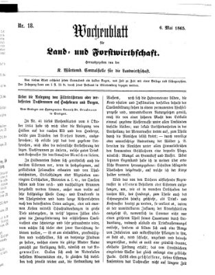 Wochenblatt für Land- und Forstwirthschaft Samstag 6. Mai 1865