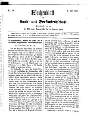 Wochenblatt für Land- und Forstwirthschaft Samstag 9. Juni 1866