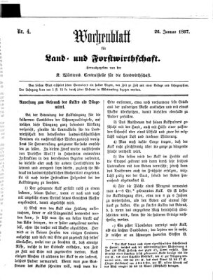 Wochenblatt für Land- und Forstwirthschaft Samstag 26. Januar 1867