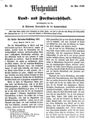Wochenblatt für Land- und Forstwirthschaft Samstag 30. Mai 1868