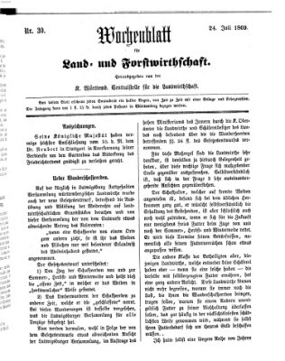 Wochenblatt für Land- und Forstwirthschaft Samstag 24. Juli 1869